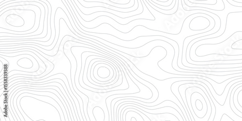 Detailed White Topographic Lines with Soft Contour Flow and Subtle 3D Terrain Elevation.