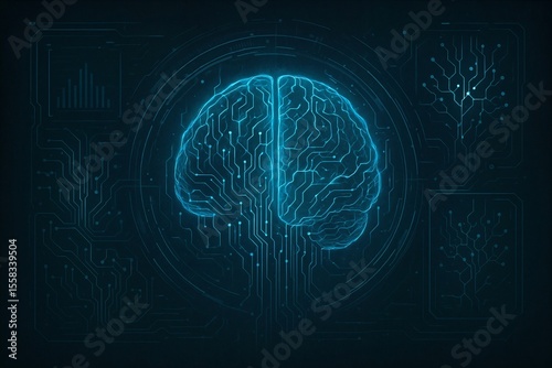 Futuristic Digital Brain Circuit Representing Artificial Intelligence