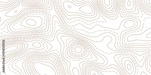 Abstract Contour Line Background with Smooth White Topographic Mapping Texture.