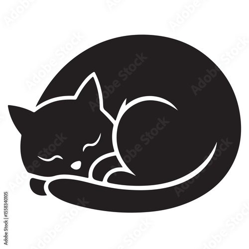Black cat and mouse vector cartoon illustration with a cute kitty and funny animal design