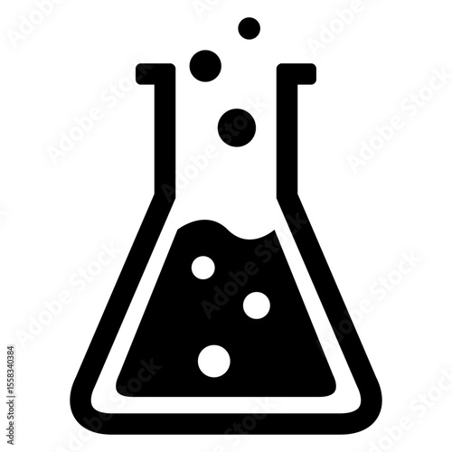 Logo laboratorio de investigación de ciencias químicas. Icono cristalería de laboratorio
