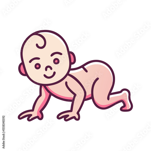 Close up of a baby crawling 