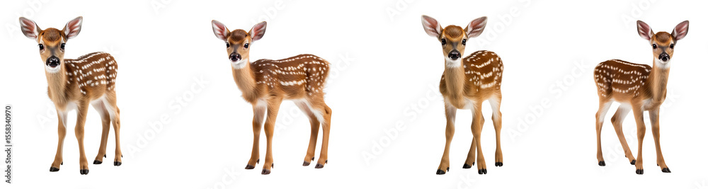 Collection of cute fawns, isolated on a transparent background Collection of cute fawns, isolated on a transparent background