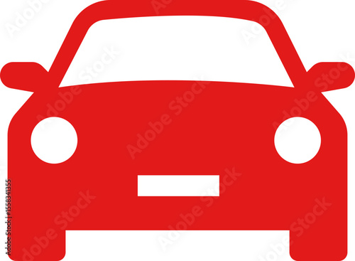 Car icon. Simple black silhouette of a modern car front view. Sedan car, vehicle or automobile front view flat vector icon for apps and websites. Auto vehicle isolated. Transport vector.
