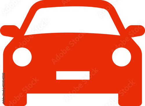 Car icon. Simple black silhouette of a modern car front view. Sedan car, vehicle or automobile front view flat vector icon for apps and websites. Auto vehicle isolated. Transport vector.