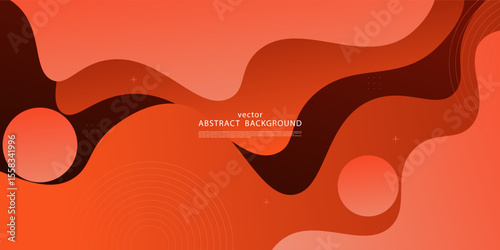 Orange dynamic abstract vector background with simple wave design. Creative gradient background. Smart business design 3D cover. Vector Eps10
