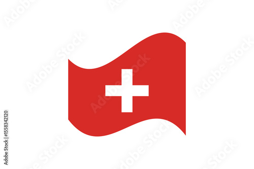 Switzerland flag, official colors and proportion correctly. National Swiss flag. Vector illustration