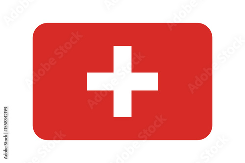 Switzerland flag, official colors and proportion correctly. National Swiss flag. Vector illustration