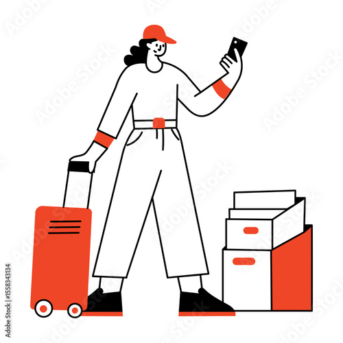 A hand drawn style illustration showing a character spraying paint
