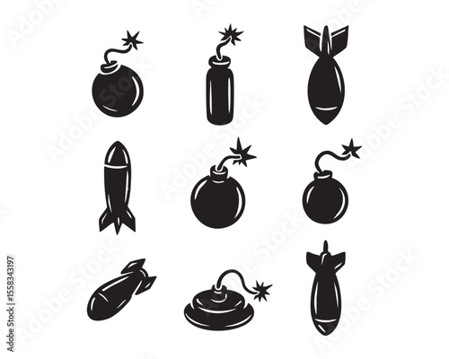 war bomb military vector set 