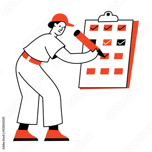 A hand drawn style illustration showing inventory control 
