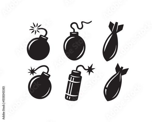 war bomb military vector set 