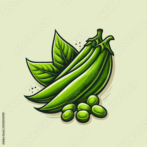 vector illustration of fresh long beans