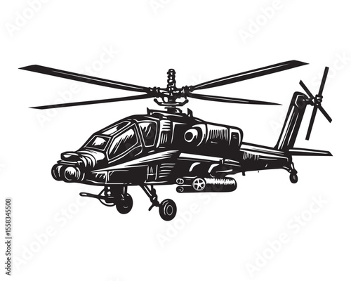 Military Helicopter vector Illustration