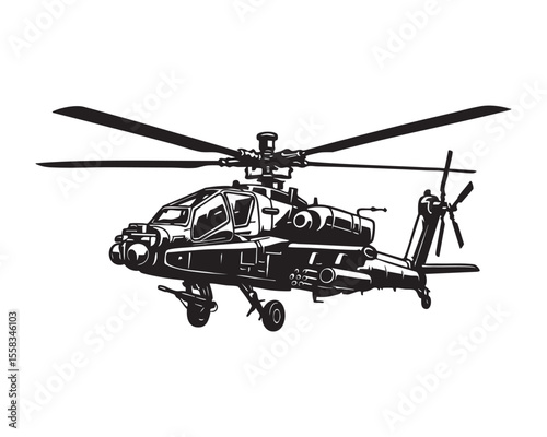 Military Helicopter vector Illustration