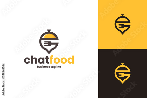 chat food logo vector