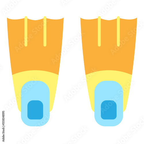 Snorkeling Flippers Icon for Summer Aquatic Sports