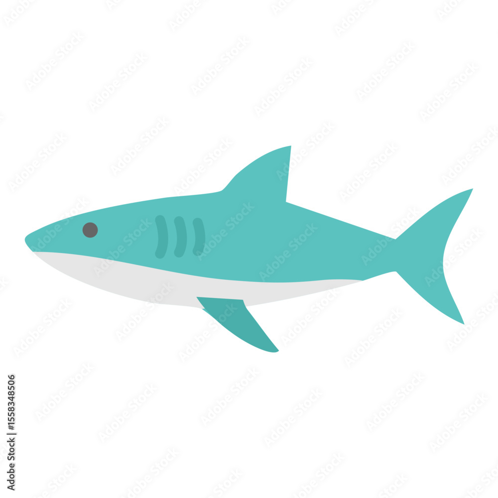 Naklejka premium Vector Graphic of a Light Blue Shark