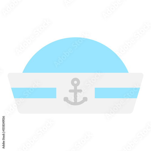 Sailor hat vector icon, isolated design element