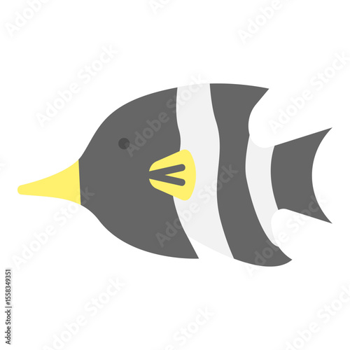 Cartoon fish vector icon, isolated illustration
