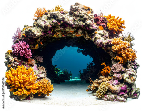 02.8.012._Hidden underwater cave entrance covered by coral.. Rendered in ultra-high resolution, 728277