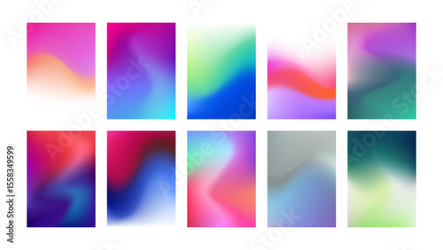 Modern Gradient Poster Background Vector Set. Abstract Mesh Cover Templates for Social Media, Banners, Flyers, and Web Design.