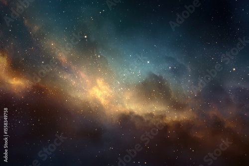 Vibrant nebula with realistic stardust and cosmic hues in a mesmerizing cosmic expanse