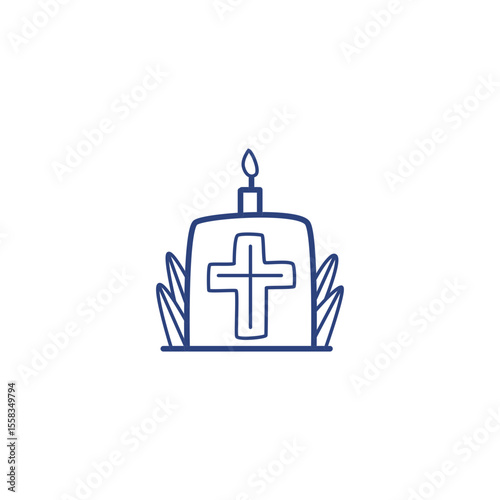 Gravestone graphic design illustration