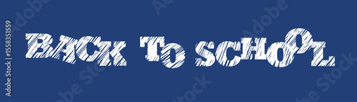 Colorful vector illustration showcases the excitement of back to school with bold lettering against a blue background, emphasizing education and new beginnings for students