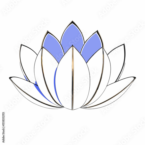 Elegant lotus flower illustration with transparent background suitable for wellness yoga meditation and spiritual designs and projects