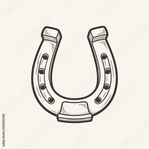 Lucky horseshoe, a traditional symbol of good fortune, protection, and charm, ideal for themes of luck, success, and blessings. Vector Illustration