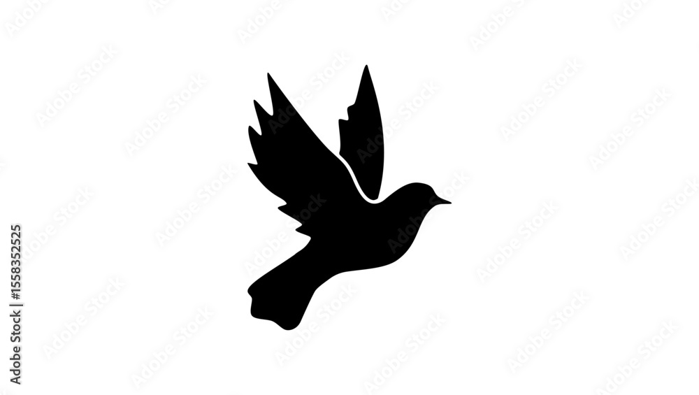 Obraz premium flying Pigeon, black isolated silhouette