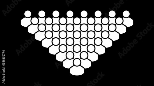 Animated Growing Crowd Icon. Group of People Icon Animation. Expanding People Group Symbol. Alpha channel and green background. Motion Design for Community, Teamwork, Society, Social Network Concepts