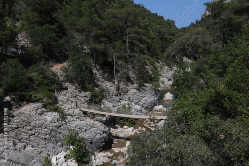 Göynük Canyon rope bridge