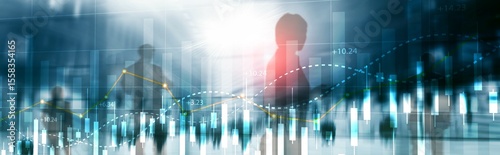 Financial Stock Market Graph. Website Economic Banner