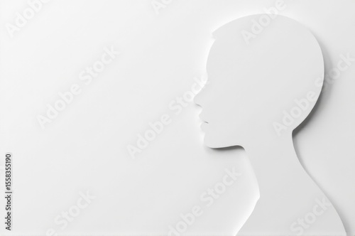 A close-up shot of a paper cut on a person's head, with a red edge and white skin around it