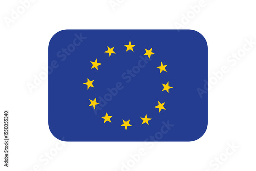 vector flag of european union. official flag of eu. yellow stars on blue background