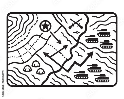 War Map battle vector template element
