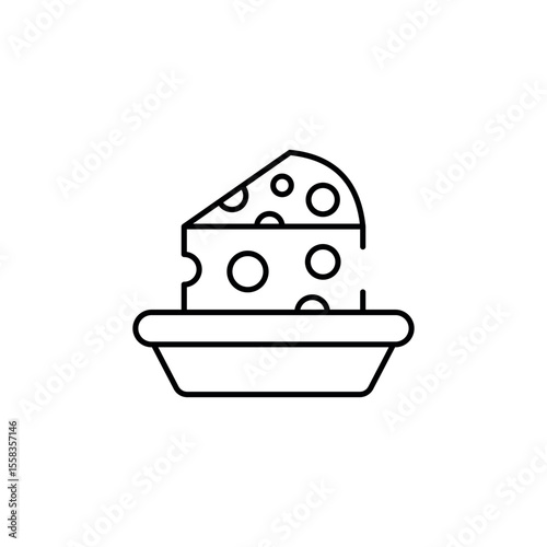 Cheese Tray icon design with white background stock illustration