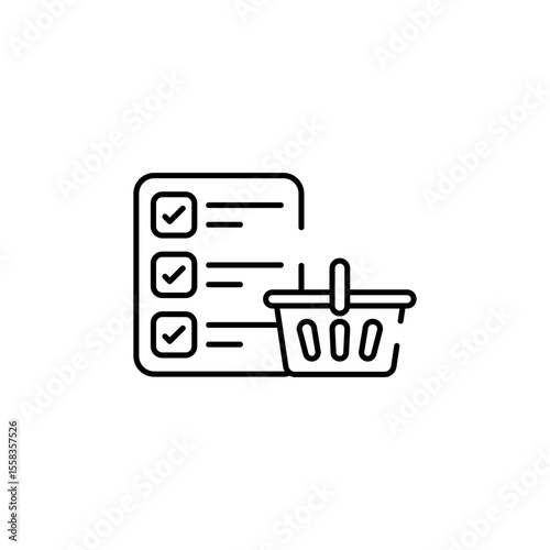 Grocery Budget icon design with white background stock illustration
