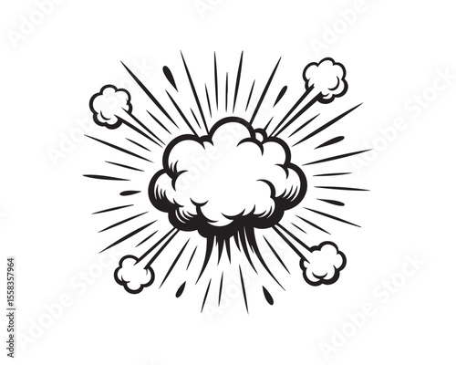 Explosion Cartoon Cloud Vector illustration
