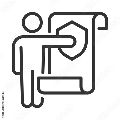 Freedom from state and personal interference in rights pixel perfect line icon. Documented human safety. Isolated vector illustration. Outline symbol. Simple linear drawing. Editable stroke