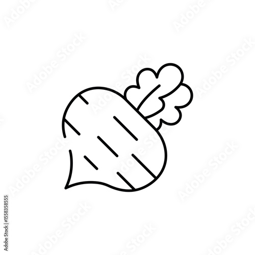 Beetroot icon design with white background stock illustration