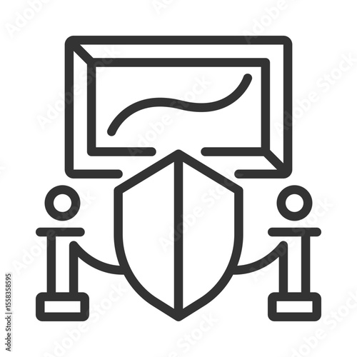 Right to participate in cultural life of community pixel perfect line icon. Copyright protection. Art industry. Isolated vector illustration. Outline symbol. Simple linear drawing. Editable stroke