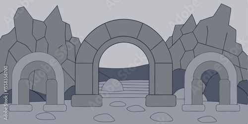 Ancient stone archways and church entrances in European architecture depict centuries of history and travel