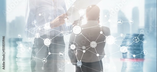 Business structure. Analysis recruitment service. Universal business background for presentation
