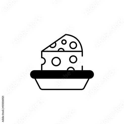 Cheese Tray icon design with white background stock illustration
