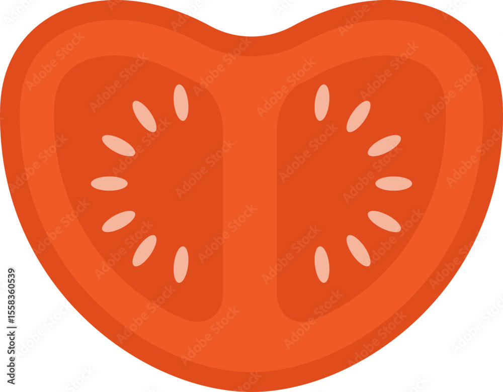 Tomate coupée en deux