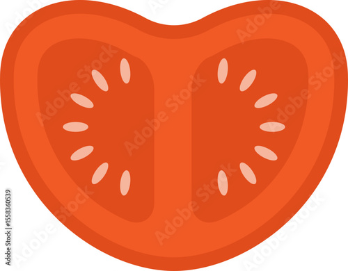 Tomate coupée en deux