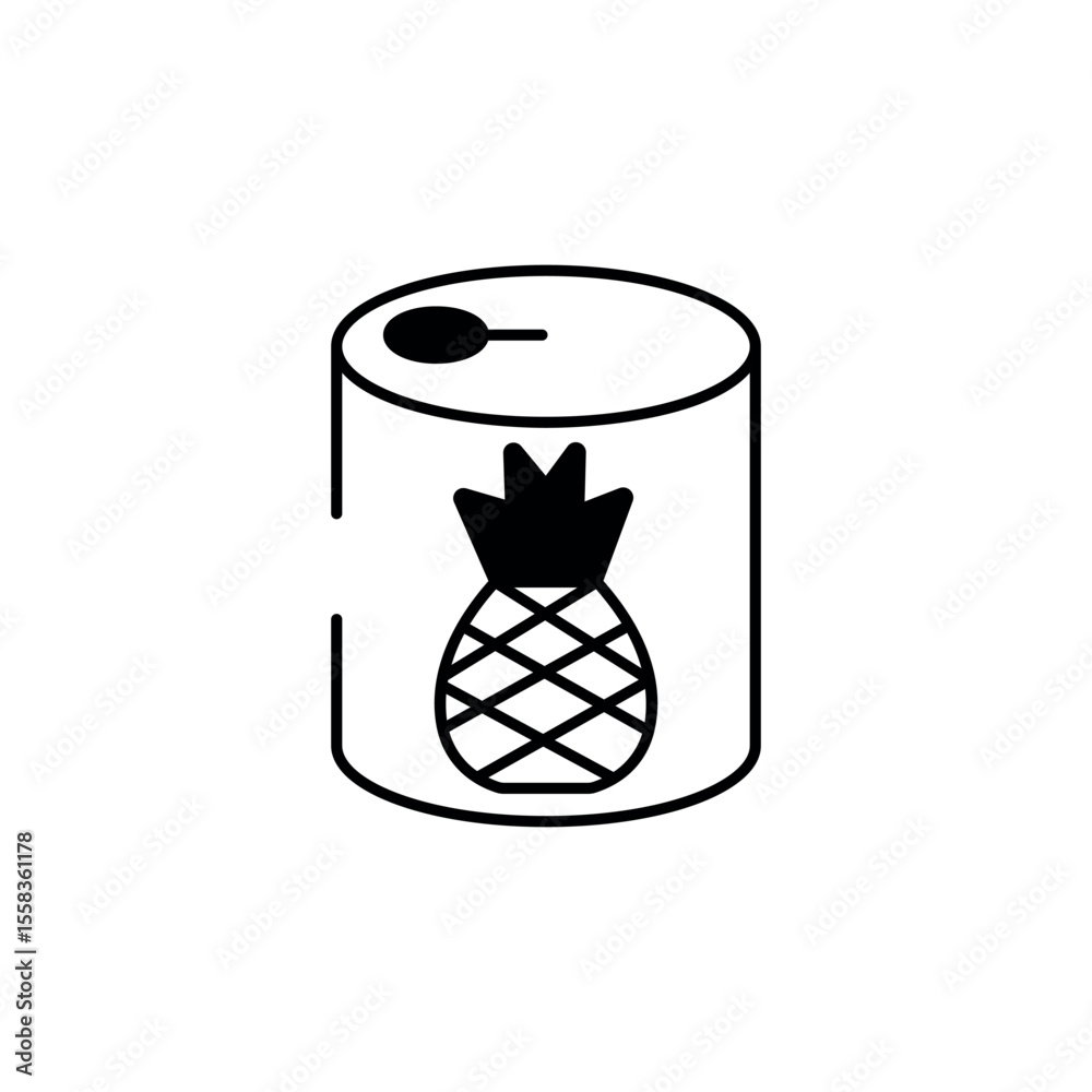 Fototapeta premium Pineapple Can icon design with white background stock illustration